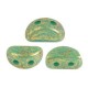 Les perles par Puca® Kos beads Opaque green turquoise gold spotted 63130/65322